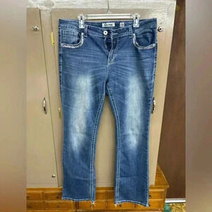 Boot cut embroidered jeans size 34